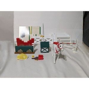 Marchon Horse Toy Lot Horse,  Fencing,Gates,Hurdles,Brushes and More 1988